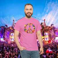 Thumbnail for Flower Power Peace Sign Heavy Cotton Tee - Retro 70s Inspired T-Shirt