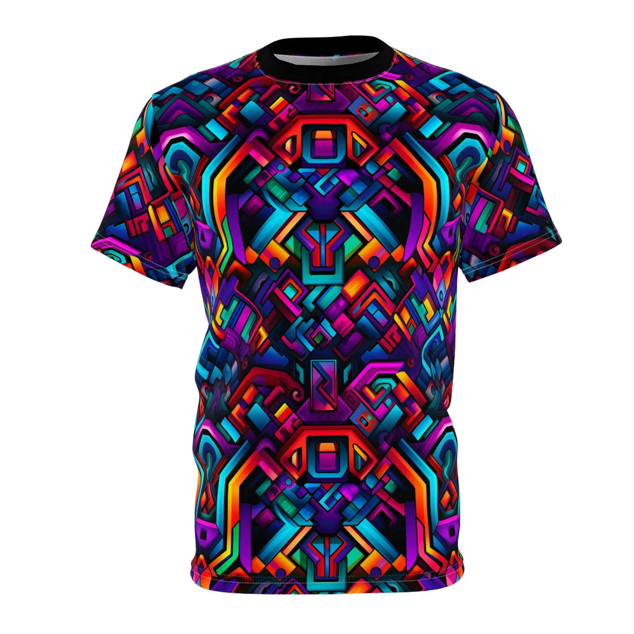 Neon Geometric Maze T-Shirt