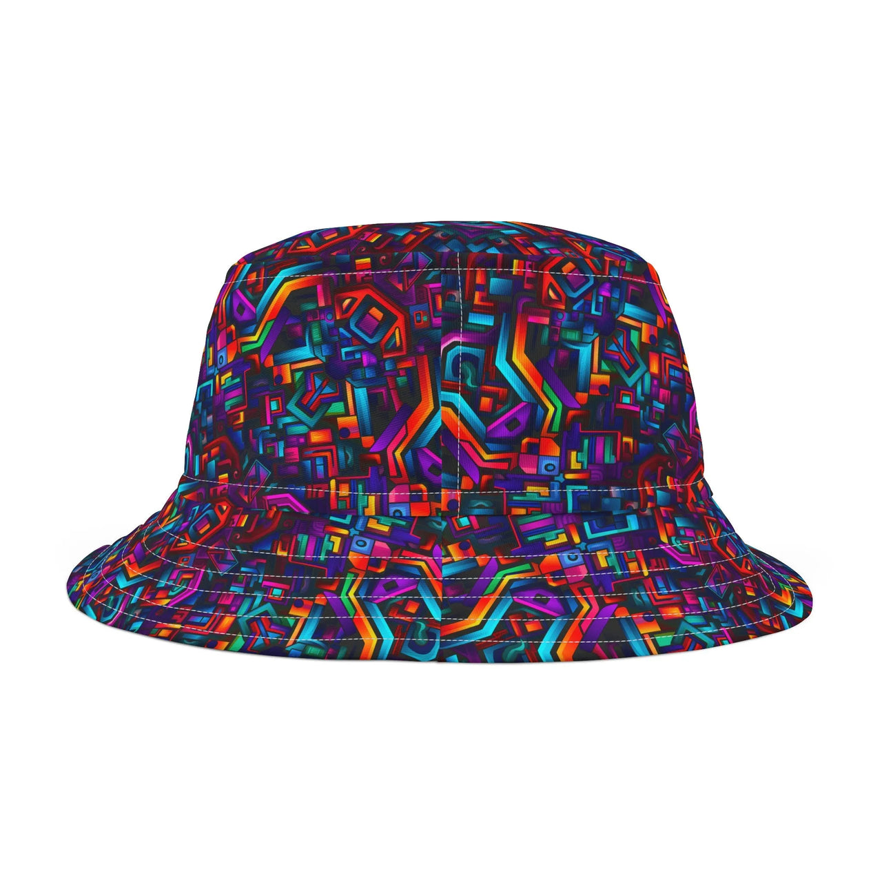Neon Geometric Maze Bucket Hat