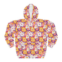 Thumbnail for Retro Radiance: Luminous Floral Hoodie for Artful Days