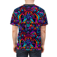 Thumbnail for Neon Geometric Maze T-Shirt