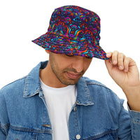 Thumbnail for Neon Geometric Maze Bucket Hat