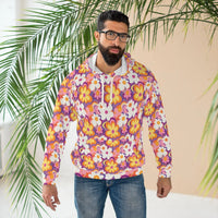 Thumbnail for Retro Radiance: Luminous Floral Hoodie for Artful Days