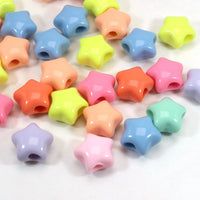 Thumbnail for 50 Mixed Pastel Color Acrylic Star Pony Beads 15mm for Craft Kandi Bracelet