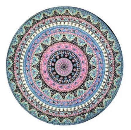 Bohemian Floral Chiffon Round Beach Blanket Scarf - Sunscreen Pashmina Shawl