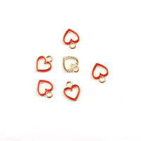 Thumbnail for 50pcs/lot  Zinc Alloy Charms Enamel Mini Sweet Heart Hollow Charms For DIY Kandi Bracelets