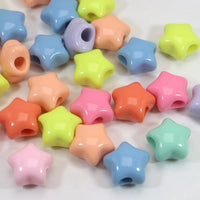 Thumbnail for 50 Mixed Pastel Color Acrylic Star Pony Beads 15mm for Craft Kandi Bracelet