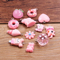 Thumbnail for 10Pcs 8 Color Mix Fruit Animals Flowers Sieve Resin Kandi Charms Diy Kandi Bracelets