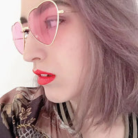 Thumbnail for Ladies Heart Shaped Sunglasses metal Women Brand Designer Fashion Rimless LOVE Clear Ocean Lenses Sun Glasses Oculos UV400 - GroovyGallery