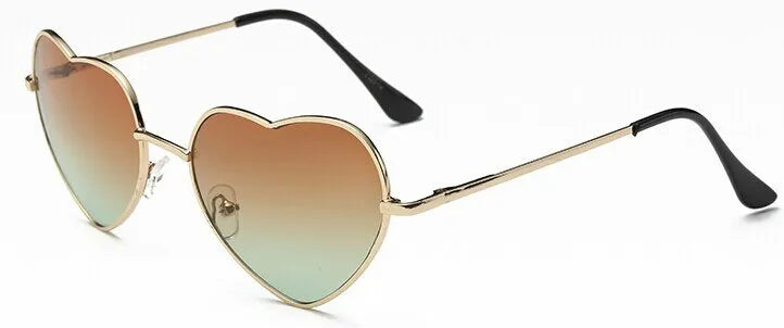 Ladies Heart Shaped Sunglasses metal Women Brand Designer Fashion Rimless LOVE Clear Ocean Lenses Sun Glasses Oculos UV400 - GroovyGallery