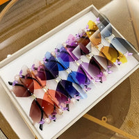 Thumbnail for Luxury Designer Butterfly Sunglasses Vintage Brand Shades for Women Fashion Rimless Sun Glasses Bling Diamond Eyewear Uv400 - GroovyGallery