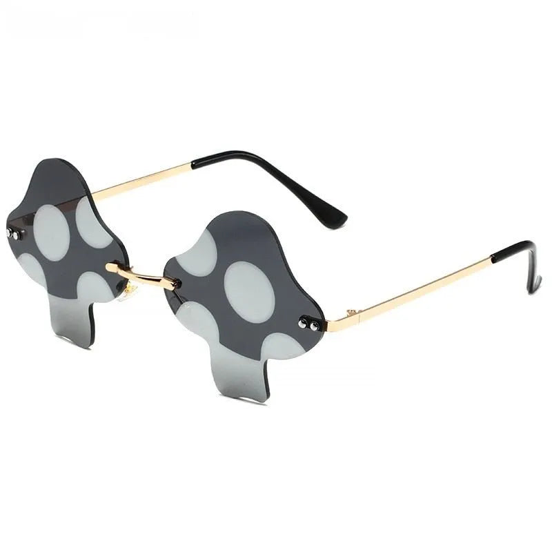 Mushroom Coating Sunglasses for Women Men Irregular Rimless Eyewear Retro rave Party halloween Sun Glasses Shades UV400 SG140 - GroovyGallery