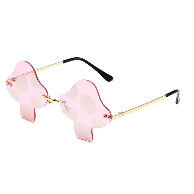 Mushroom Coating Sunglasses for Women Men Irregular Rimless Eyewear Retro rave Party halloween Sun Glasses Shades UV400 SG140 - GroovyGallery