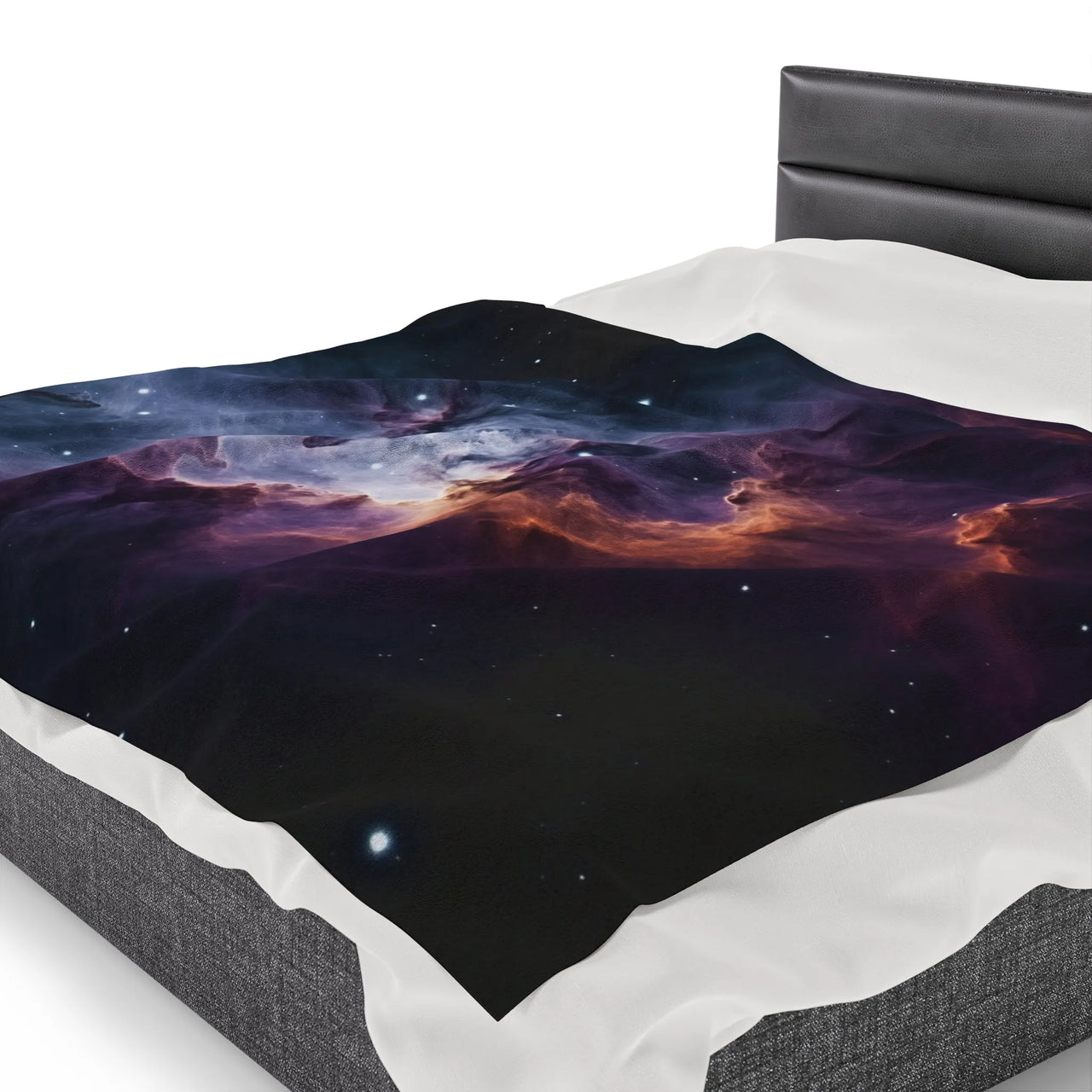 Nebula Nights Velveteen Plush Blanket: Cosmic Comfort for Festival Camping - GroovyGallery
