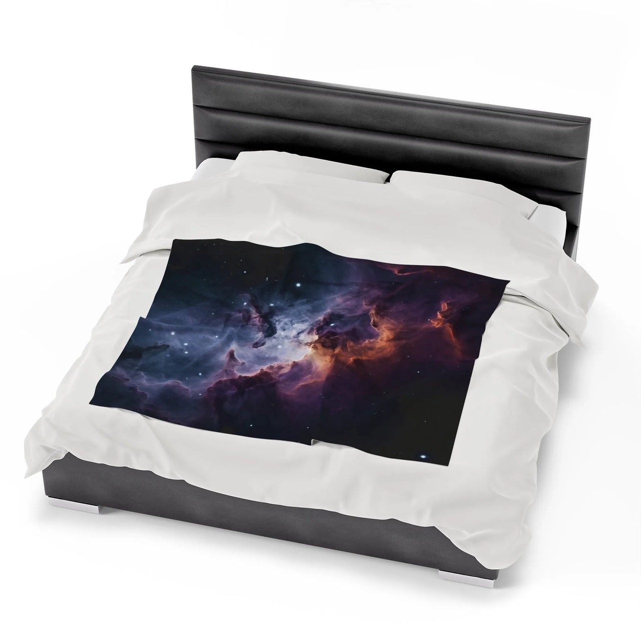 Nebula Nights Velveteen Plush Blanket: Cosmic Comfort for Festival Camping - GroovyGallery