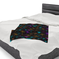 Thumbnail for Neon Mushroom Velveteen Plush Blanket: Vibrant Festival Comfort - GroovyGallery