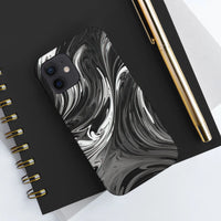 Thumbnail for Phone Case: Swirling Monochrome Magic Abstract Paint Effect - GroovyGallery