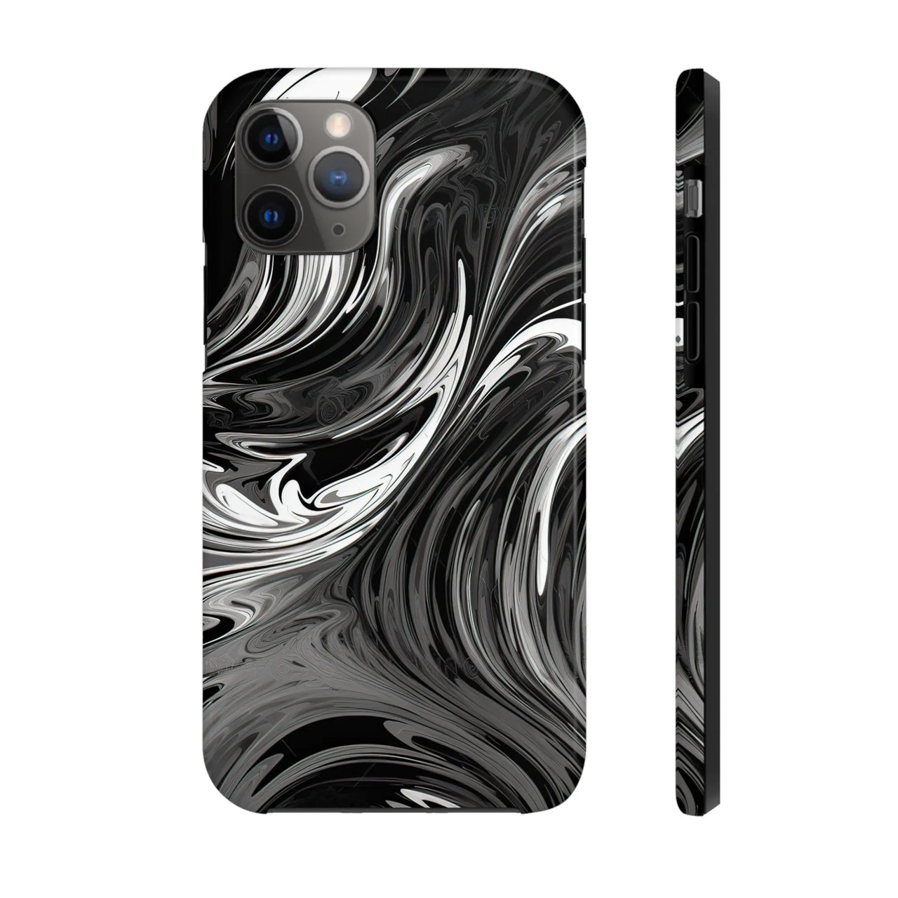 Phone Case: Swirling Monochrome Magic Abstract Paint Effect - GroovyGallery