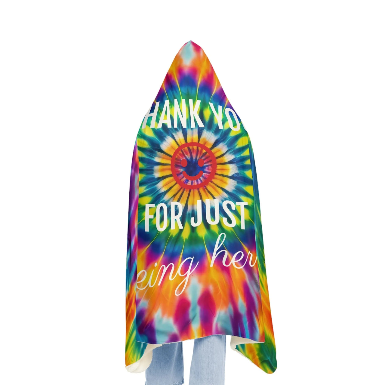 Rainbow Tie-Dye Hoodie Cloak Blanket: A Vibrant Thank You for Your Festival Companions - GroovyGallery
