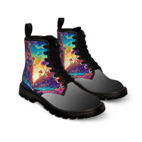 Thumbnail for Trippy Psychedelic Mushroom Valley Women's Canvas Boots - GroovyGallery
